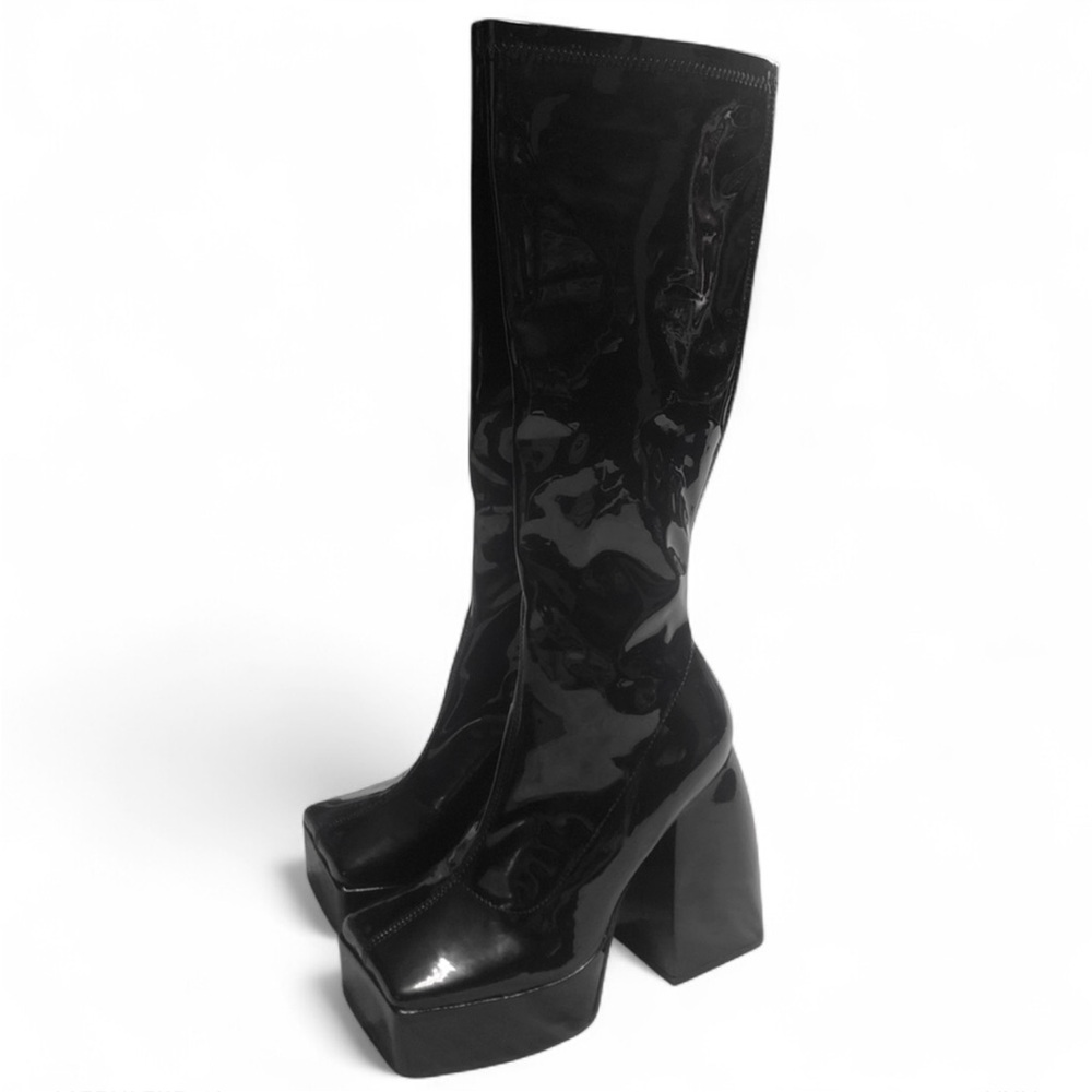 Public Desire PVC Knee High Boots